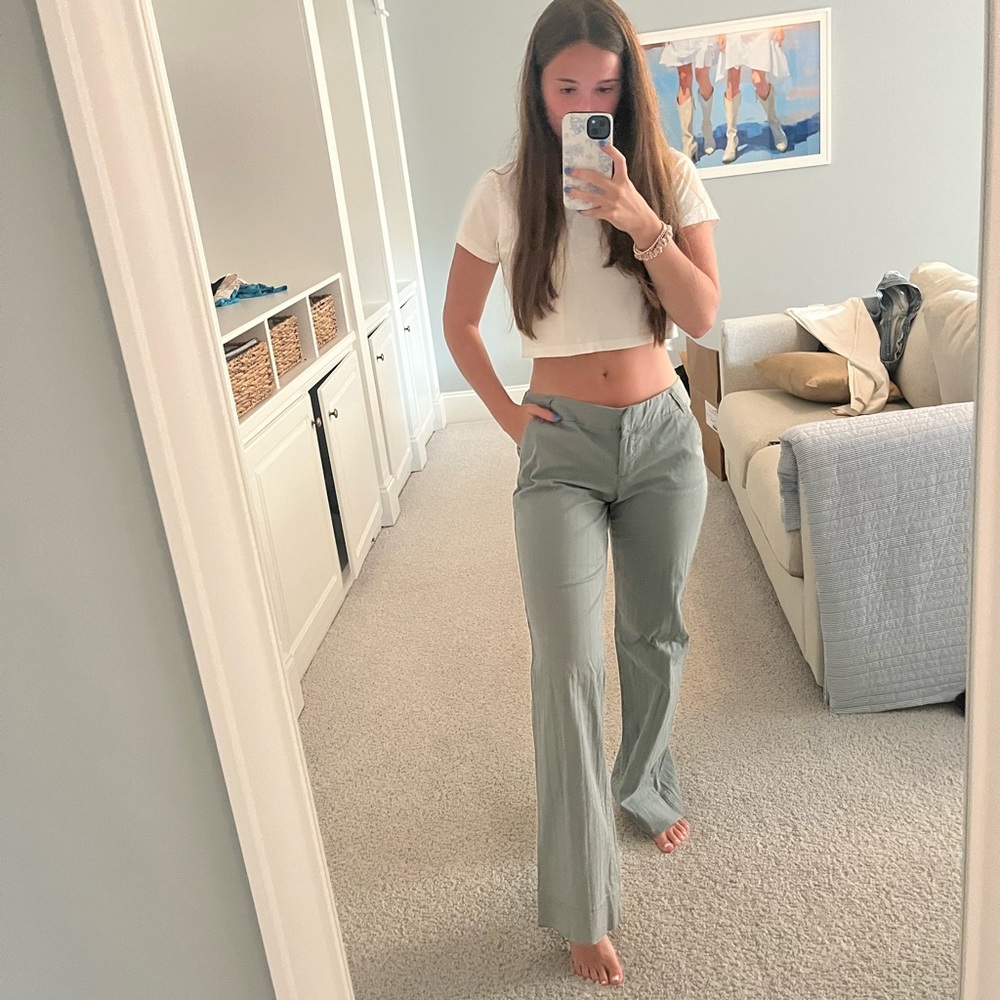 SLATE BLUE SLACKS LOW RISE